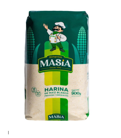 HARINA DE MAIZ MASIA 900GR SIN GLUTEN BLANCA