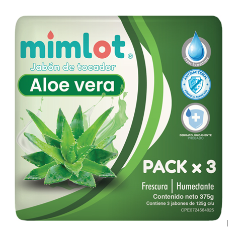 JABON MIMLOT 375GR ALOE VERA TRIPACK