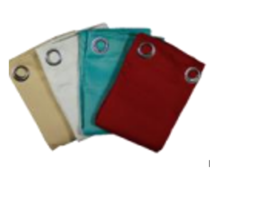 CORTINA 54X90PULG TRASL POLYESTER C/DORADO, AZUL AQUA,BLANCO,VINO TINTO