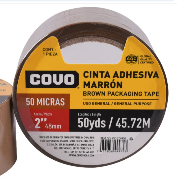CINTA DE EMBALAR COVO 48MTS MARRON