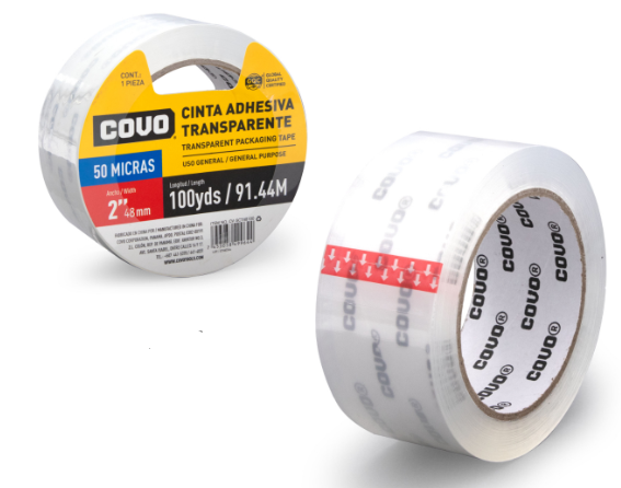 CINTA DE EMBALAR COVO 45MTS TRANSPARENTE