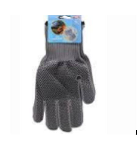 GUANTES GDSEO DE TELA GRIS C/PUNTOS