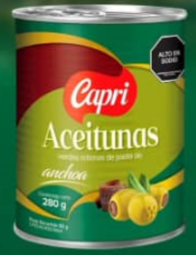 ACEITUNA CAPRI 280GR  C/ANCHOA