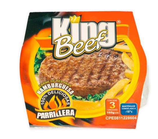 HAMBURGUESA KING BEEF 495GR CARNE RES PARRILLERA