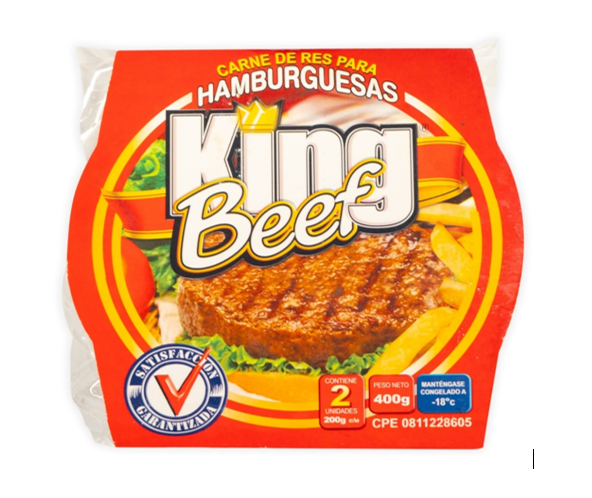 HAMBURGUESA KING BEEF 400GR CARNE RES