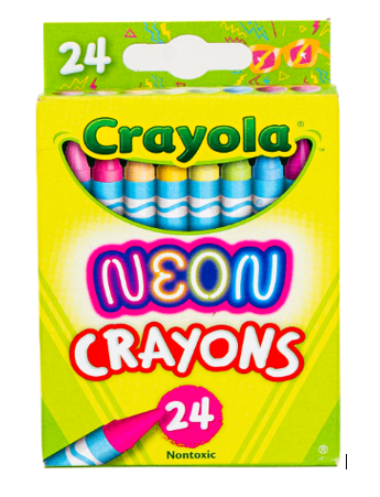 CREYONES CRAYOLA 24UND CERA NEON