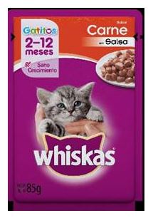 COMIDA HUMEDA WHISKAS 85GR CARNE GATITOS
