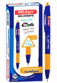 BOLIGRAFO OFFI-ESCO AZUL PTA FINA GEL RETRACTIL