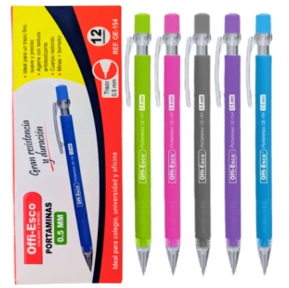 PORTAMINAS OFFI-ESCO 0.5MM COLORES SURTIDOS