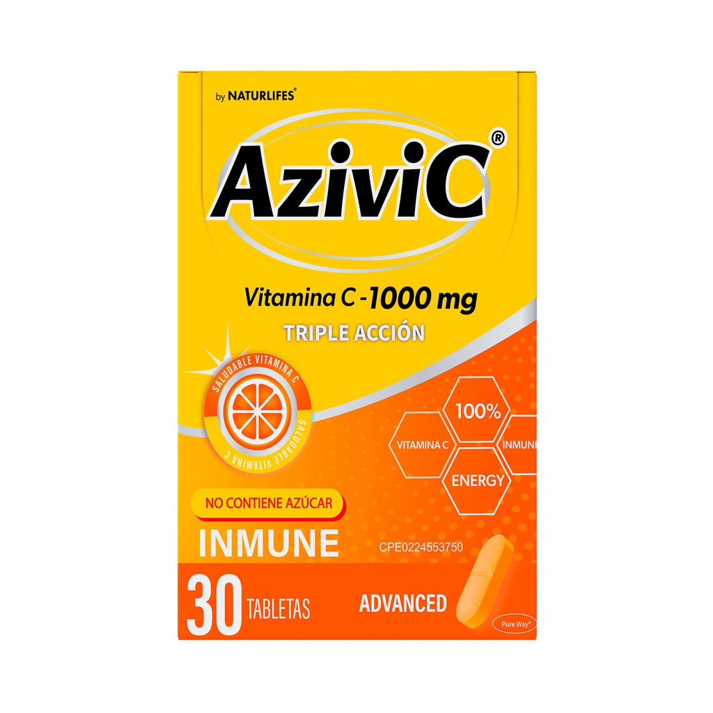 AZIVIC 1000MG X 30CAPS VIT C NATURLIFES