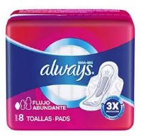 TOALLA SANIT ALWAYS 8UND F/ABUNDANTE DIA