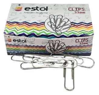 CLIPS ESTOL 33MM 100UND METALICOS
