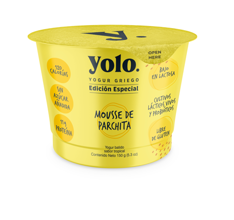 YOGURT GRIEGO YOLO 150GR MOUSSE DE PARCHITA
