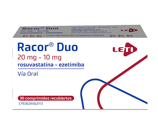 RACOR DUO 20MG 10MG X 30COMP ROSUVASTATINA EZET LETI