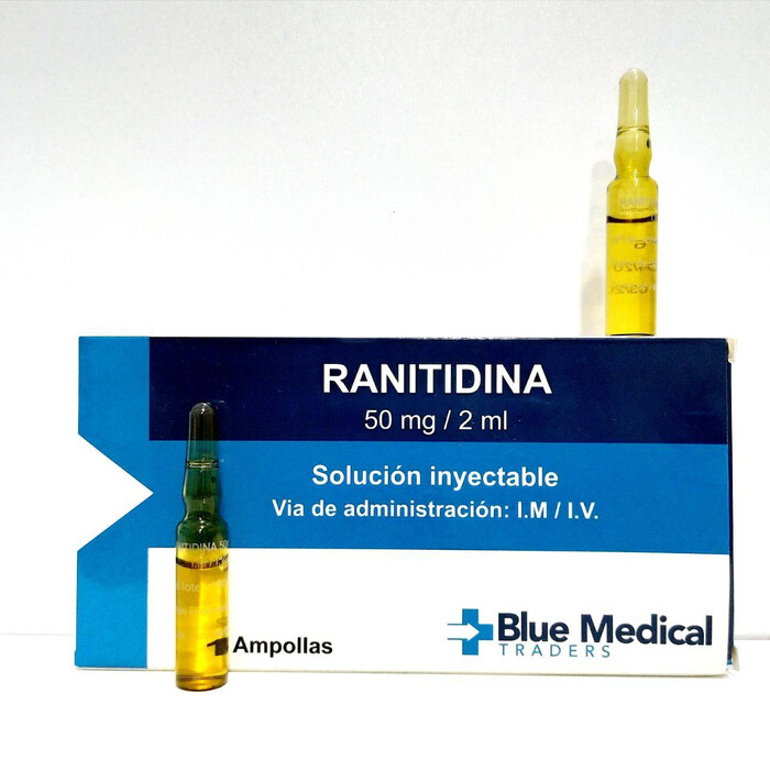 RANITIDINA 50MG/2ML X 1AMP SOL INY BLUE MEDICAL