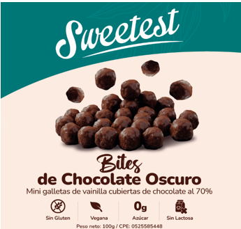 GALLETAS SWEETEST 100GR MINI BITES DE CHOCOLATE OSCURO