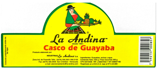 CASCOS DE GUAYABA LA ANDINA 500GR