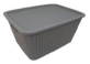 CAJA ORGANIZADORA ALFA HOGAR 12.5LT GRIS RATAN  C/TAPA