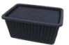 CAJA ORGANIZADORA ALFA HOGAR 20LT NEGRO RATAN C/TAPA