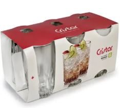 VASO DE VIDRIO CRISTAR 6UND PRISMA