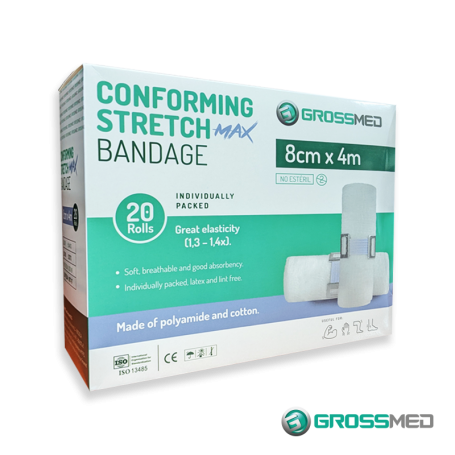 VENDA ELASTICA MAX 8CM X 4M X 1UND BLANCA GROSSMED