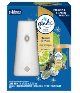 AMBIENTADOR GLADE 175GR SUEÑOS DE NIEVE AUTOMATICO