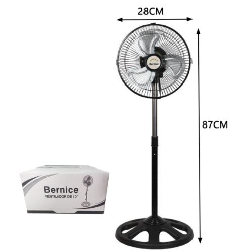 VENTILADOR METAL BERNICE 10&quot; NEGRO