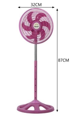 VENTILADOR PLAST BERNICE 10&quot; ROSADO