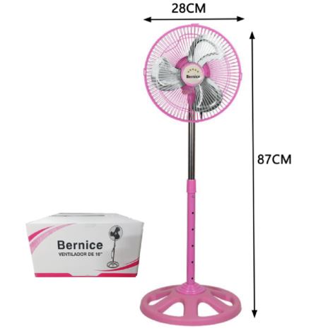 VENTILADOR METAL BERNICE 10&quot; ROSADO
