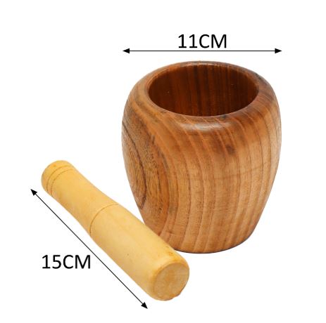 MORTERO DE AJO 11CM MADERA
