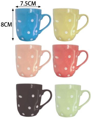 TAZA PORCELANA PUNTOS