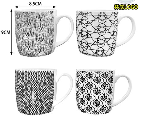 TAZA PORCELANA BLANCO/NEGRO