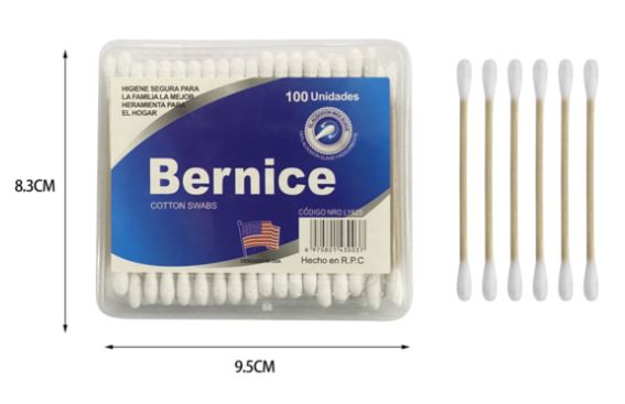 HISOPO BERNICE 100PCS MADERA