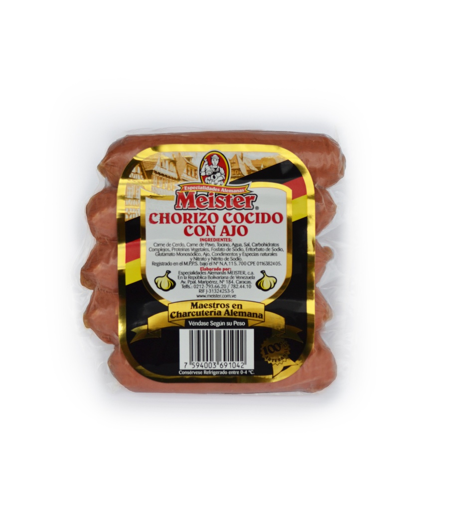 CHORIZO COCIDO MEISTER CON AJO XKILO