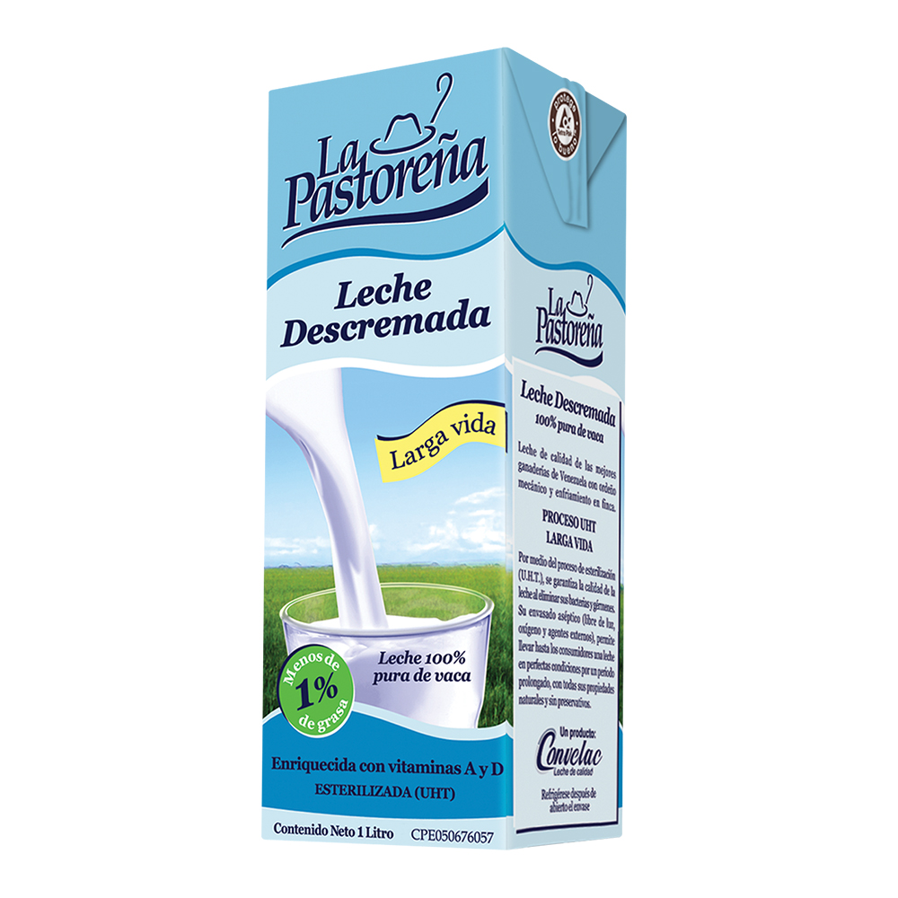 LECHE LA PASTOREÑA 1LT DESCREMADA UHT