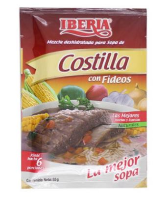 SOPA IBERIA 55GR COSTILLA CON FIDEO