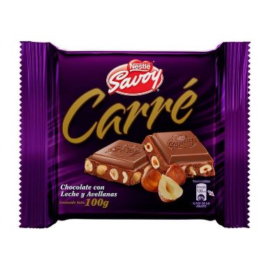 CHOCOLATE CARRE 100GR AVELLANA***