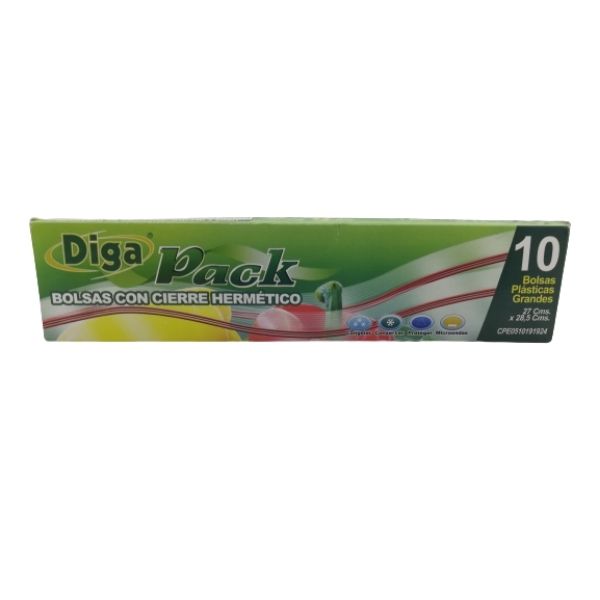 BOLSA C/CIERRE DIGAPACK  X10 GRANDE