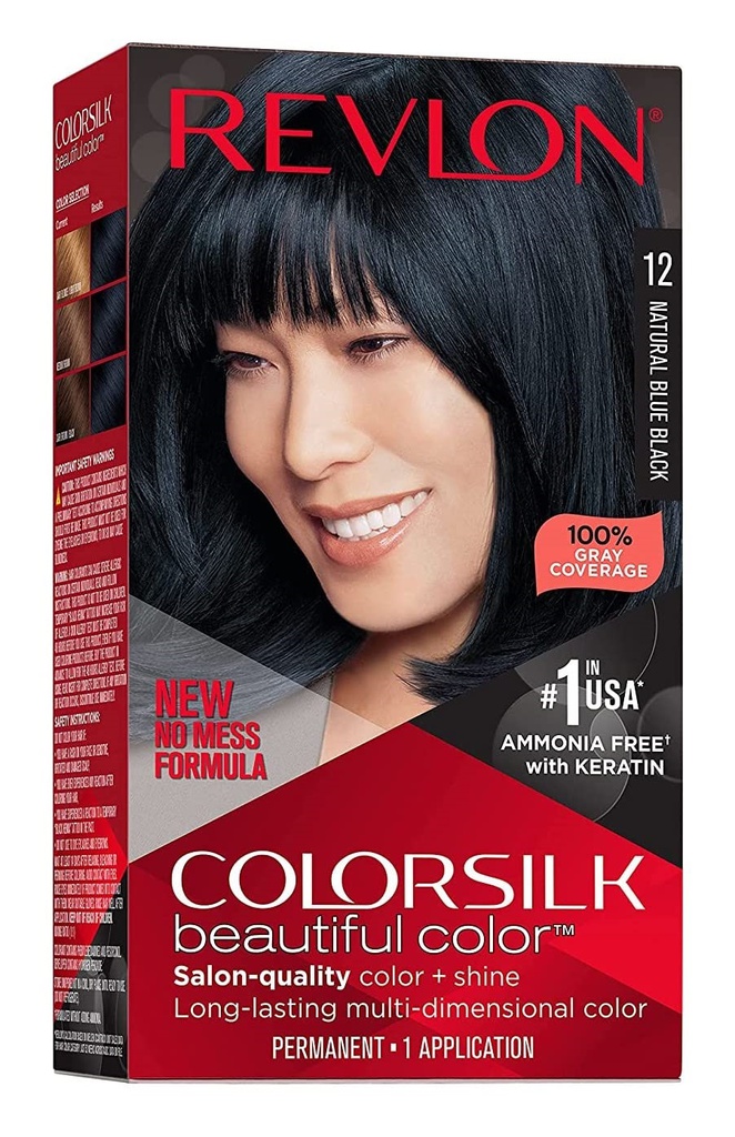 TINTE REVLON 12 NEGRO AZUL KERATINA