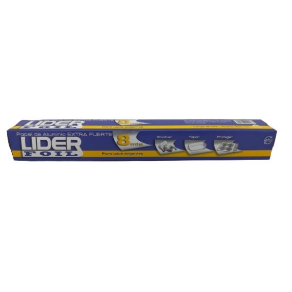PAPEL ALUMINIO LIDER FOIL EXT.F 8MX40CM