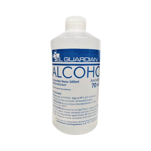 ALCOHOL EL GUARDIAN 500ML 70% ANTISEP