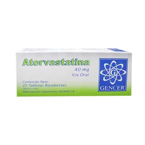 ATORVASTATINA 40MG X 20TABLETAS GENCER