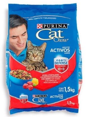 ALIMENTO P/GATO CAT CHOW 1.5KG CARNE ACTIVOS