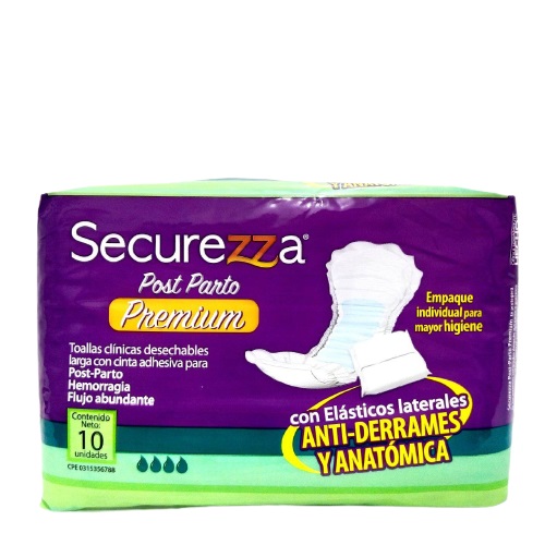 TOALLA SANIT SECUREZZA 10UND POSTPART PREM