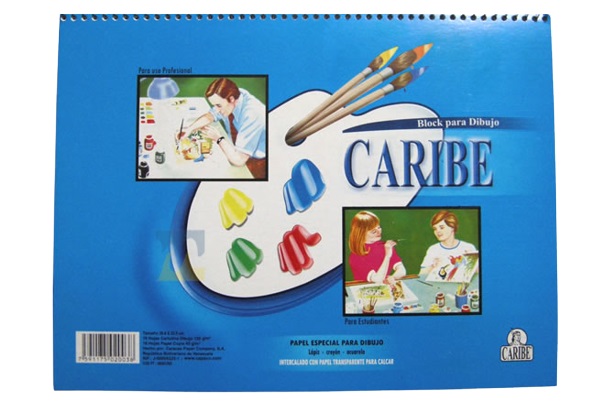 BLOCK DE DIBUJO CARIBE 18H ESPIRAL