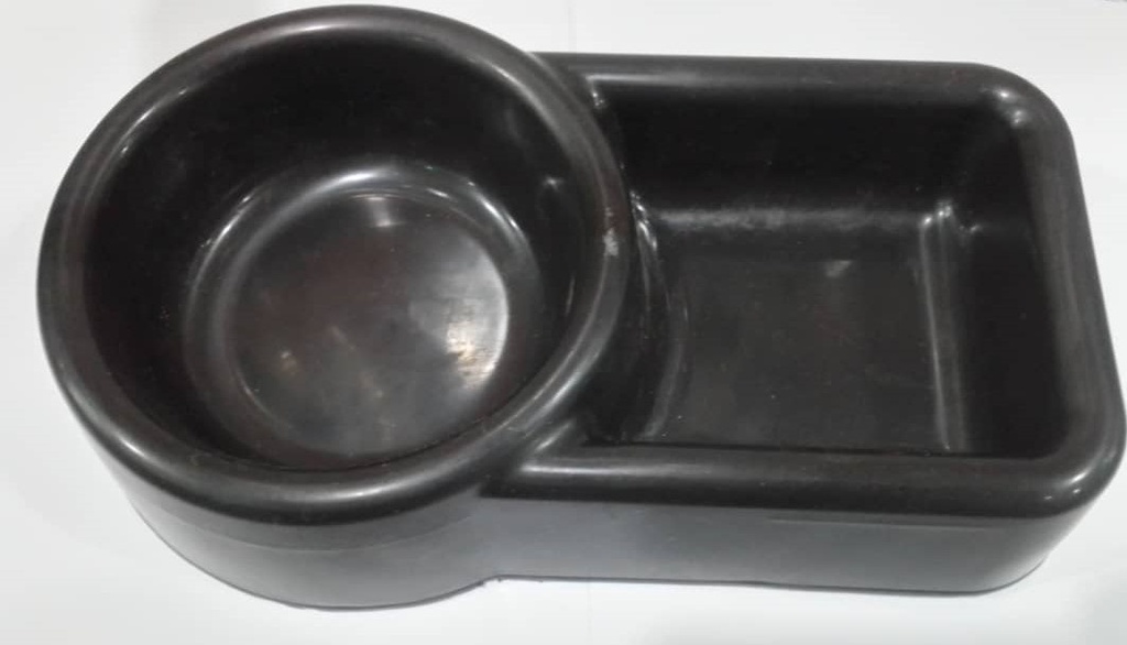 COMEDERO P/MASCOTAS RUBBER MEDIANO NEGRO