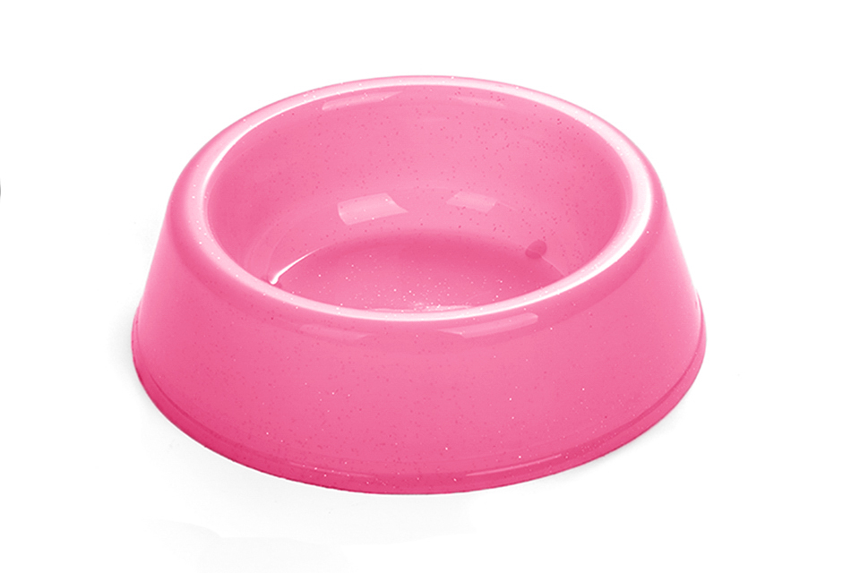 COMEDERO P/MASCOTAS RUBBER MEDIANO ROSAD