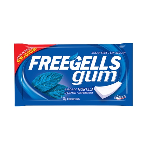 CHICLETS FREEGELLS 8GR MENTA AZUL***