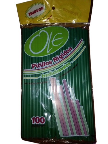 PITILLOS OLE X 100UND RIGIDOS VERDE