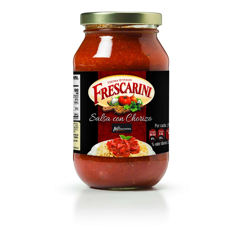 SALSA PARA PASTA FRESCARINI  490GR CON CHORIZO